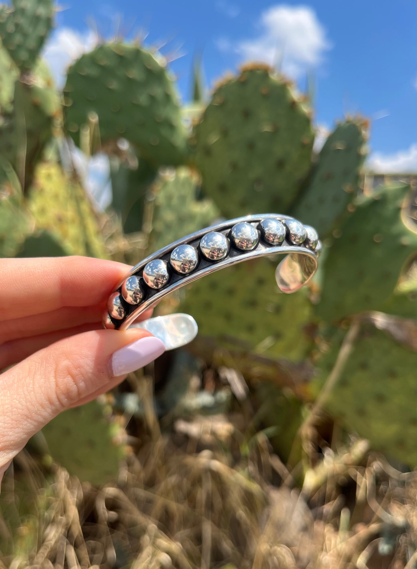 Large Silver Bubble Cuff