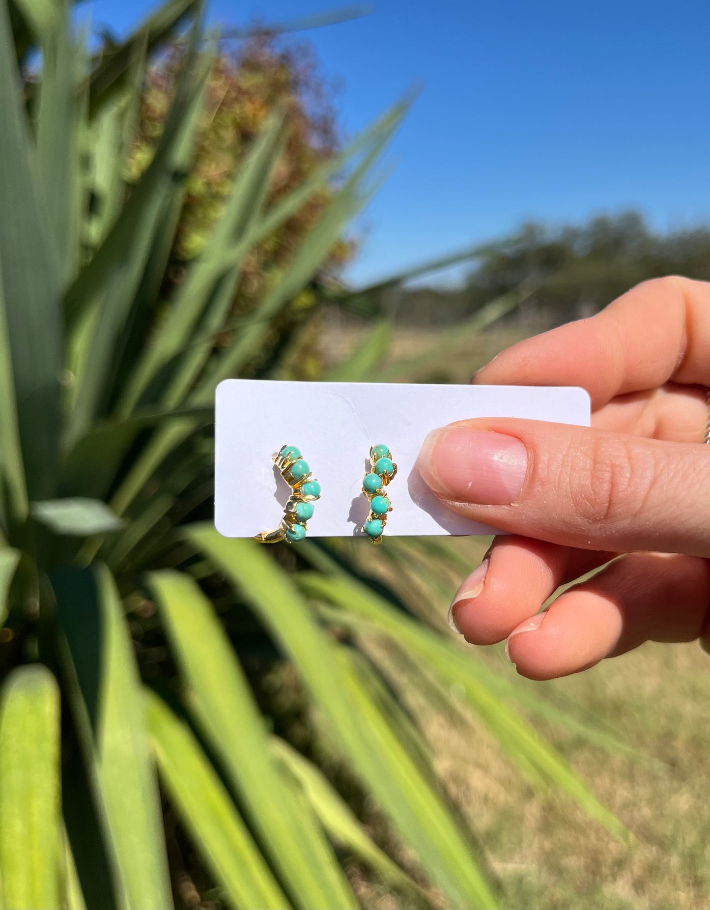 Gold Ally Turquoise Huggies