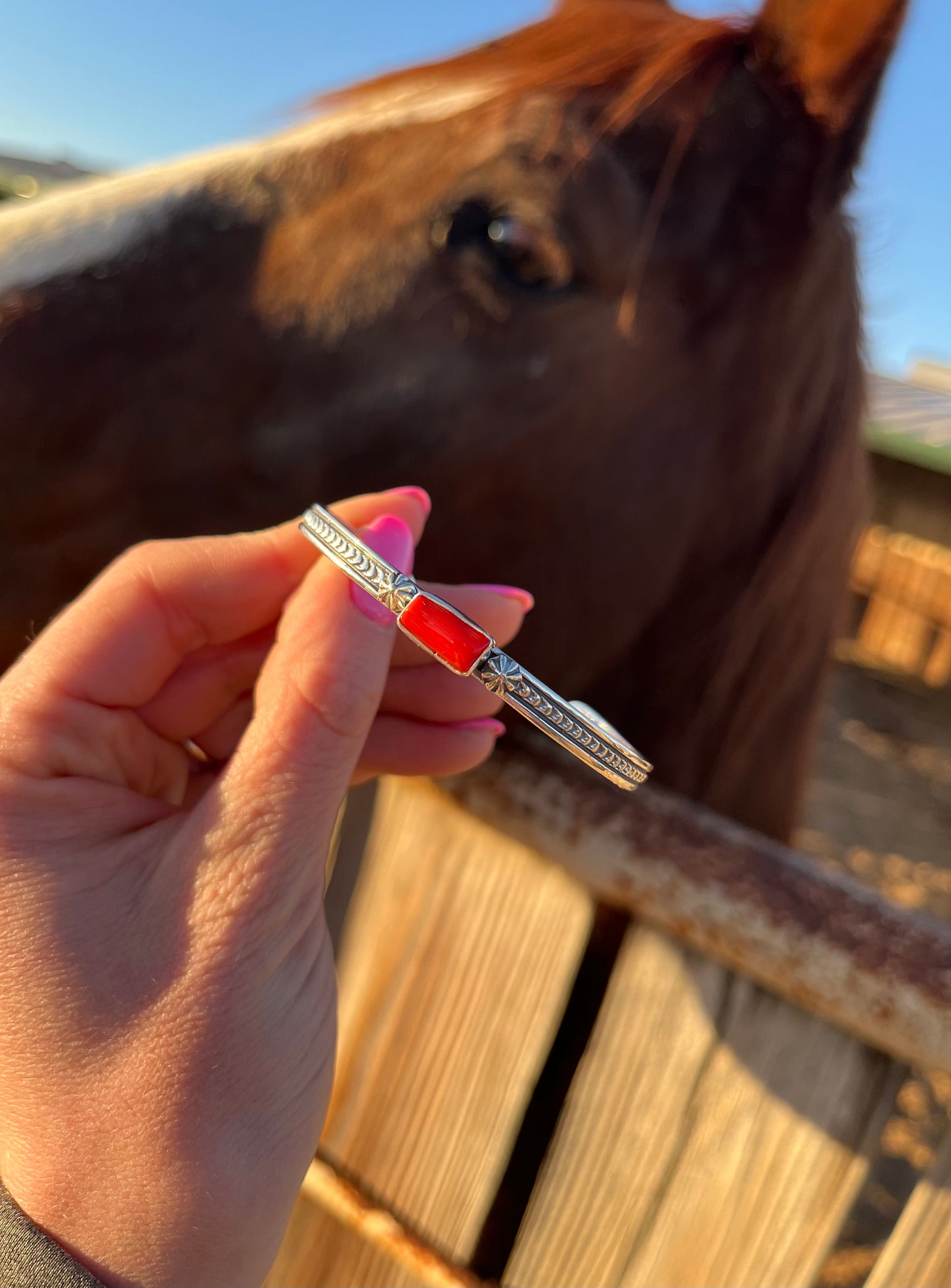 Navajo Jereme Coral Cuff