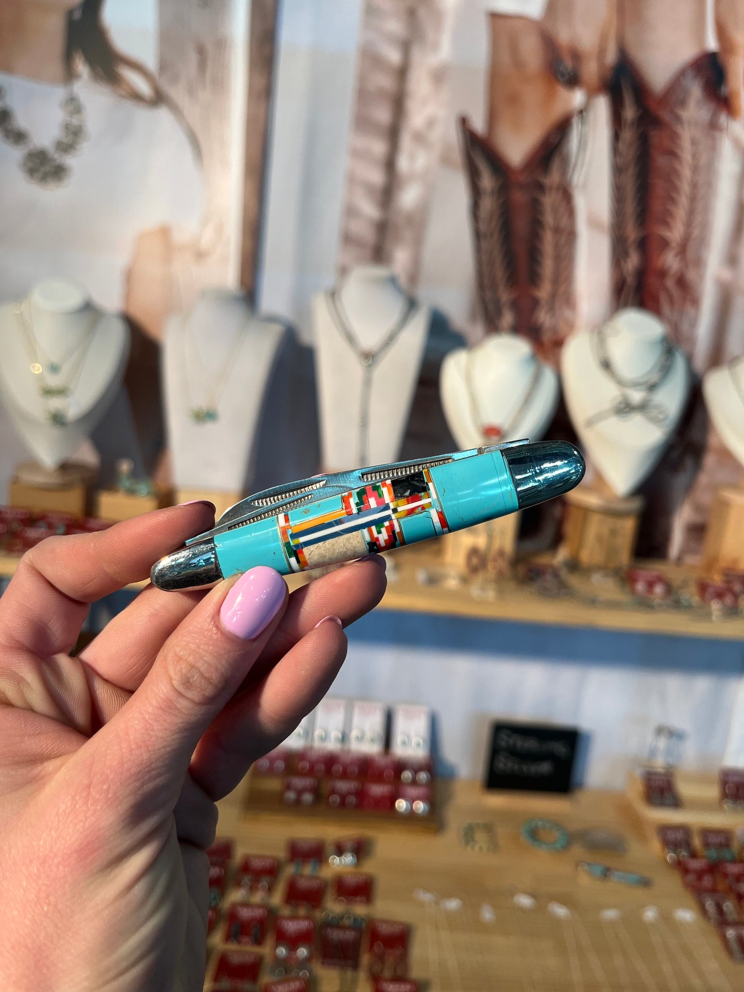 Turquoise Pocket Knife #1
