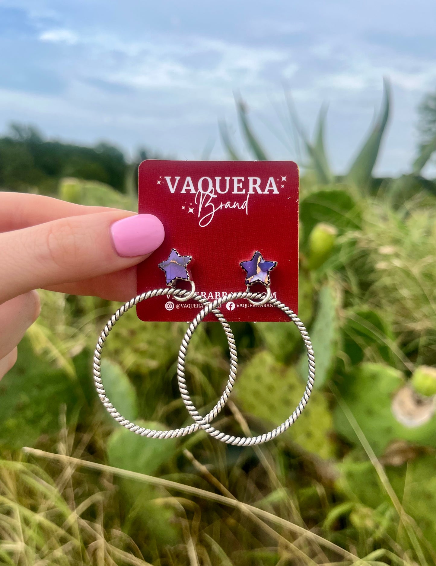 Star Hoops Violet Rose