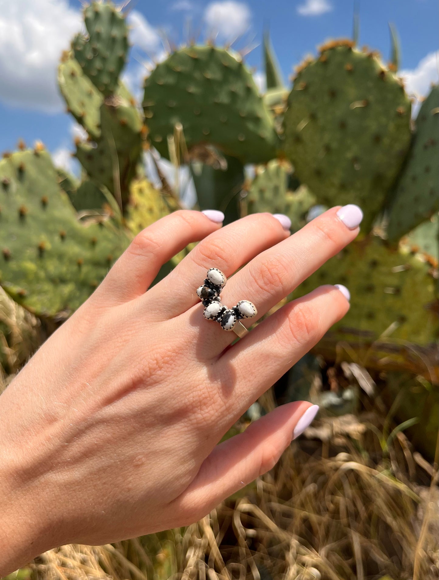 Squash Adjustable Ring White Buffalo