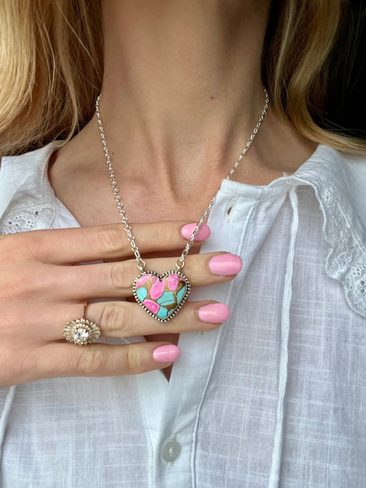 Heart Cotton Candy Necklace