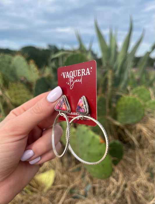 Classie Triangle Hoop Earrings Dahlia Rose