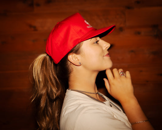 Navajo Pony Adjustable Ring Coral