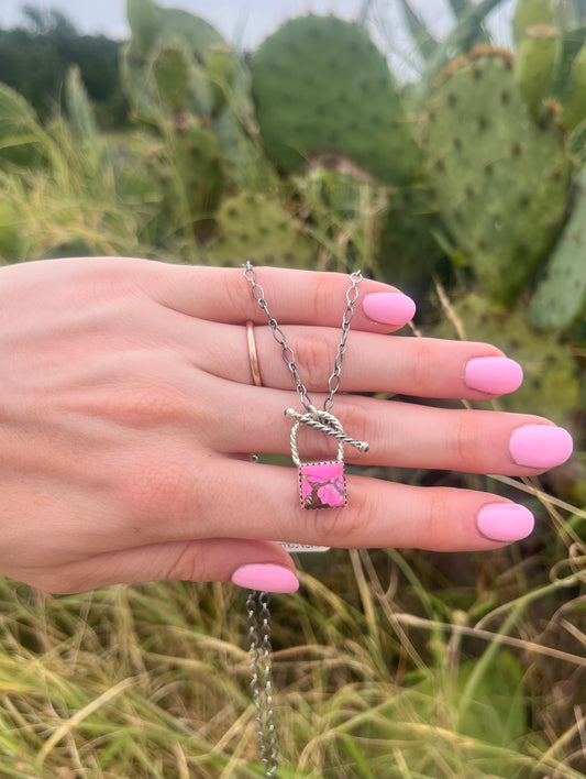 Locket Necklace Cotton Candy