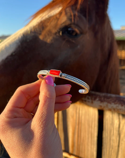 Navajo Jereme Coral Cuff