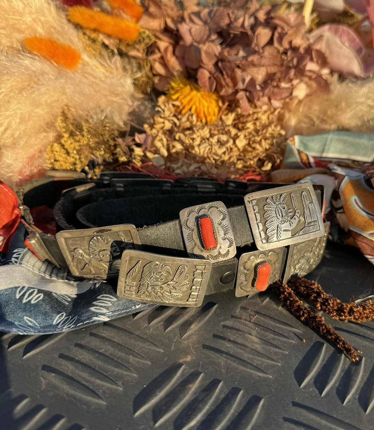 Navajo Story Teller Concho Belt