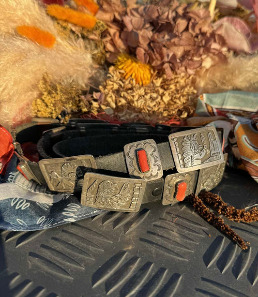 Navajo Story Teller Concho Belt