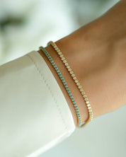 Turquoise Tennis Bracelet: Gold