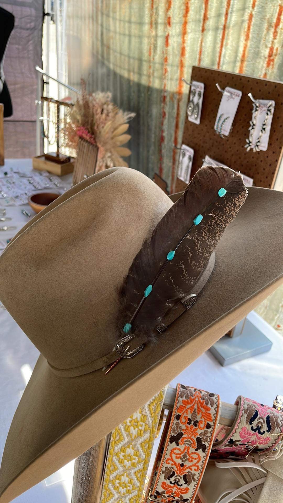 Turkey Feather with Turquoise