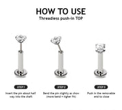 Marquise Line Cubic Zirconia Flat Back Studs
