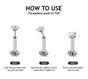 Star Flat Back Studs Titanium