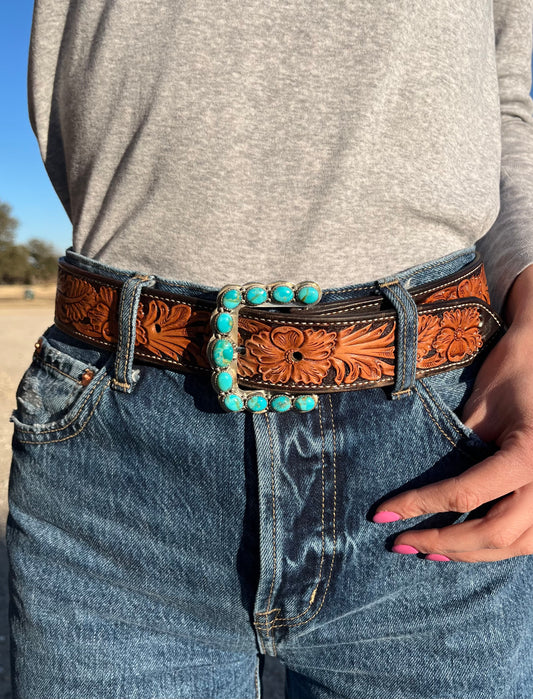 Kingman Turquoise Belt Buckle #1