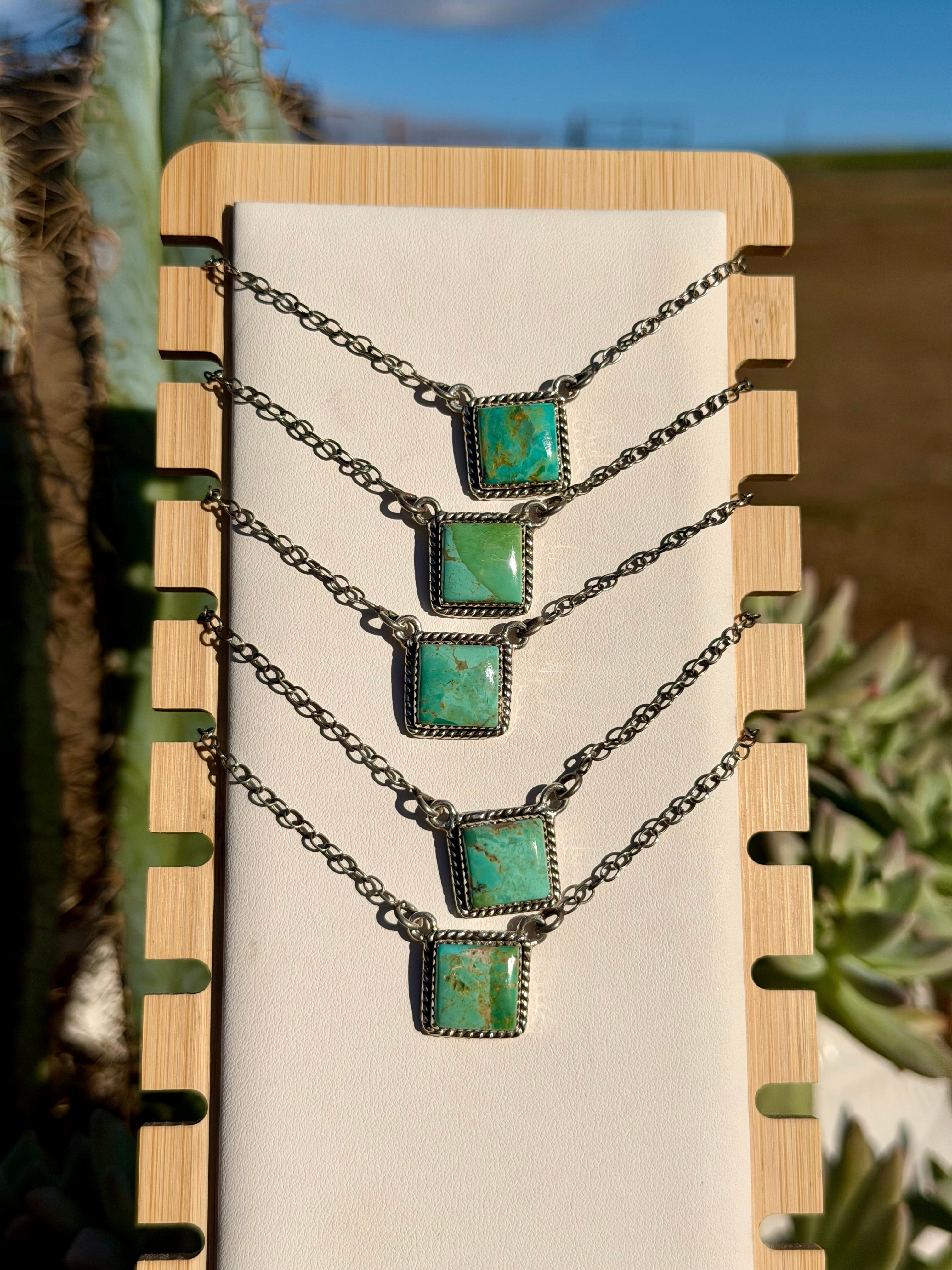 Square Necklace Kingman Turquoise