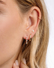 Pear Cubic Zirconia Hoops: Gold