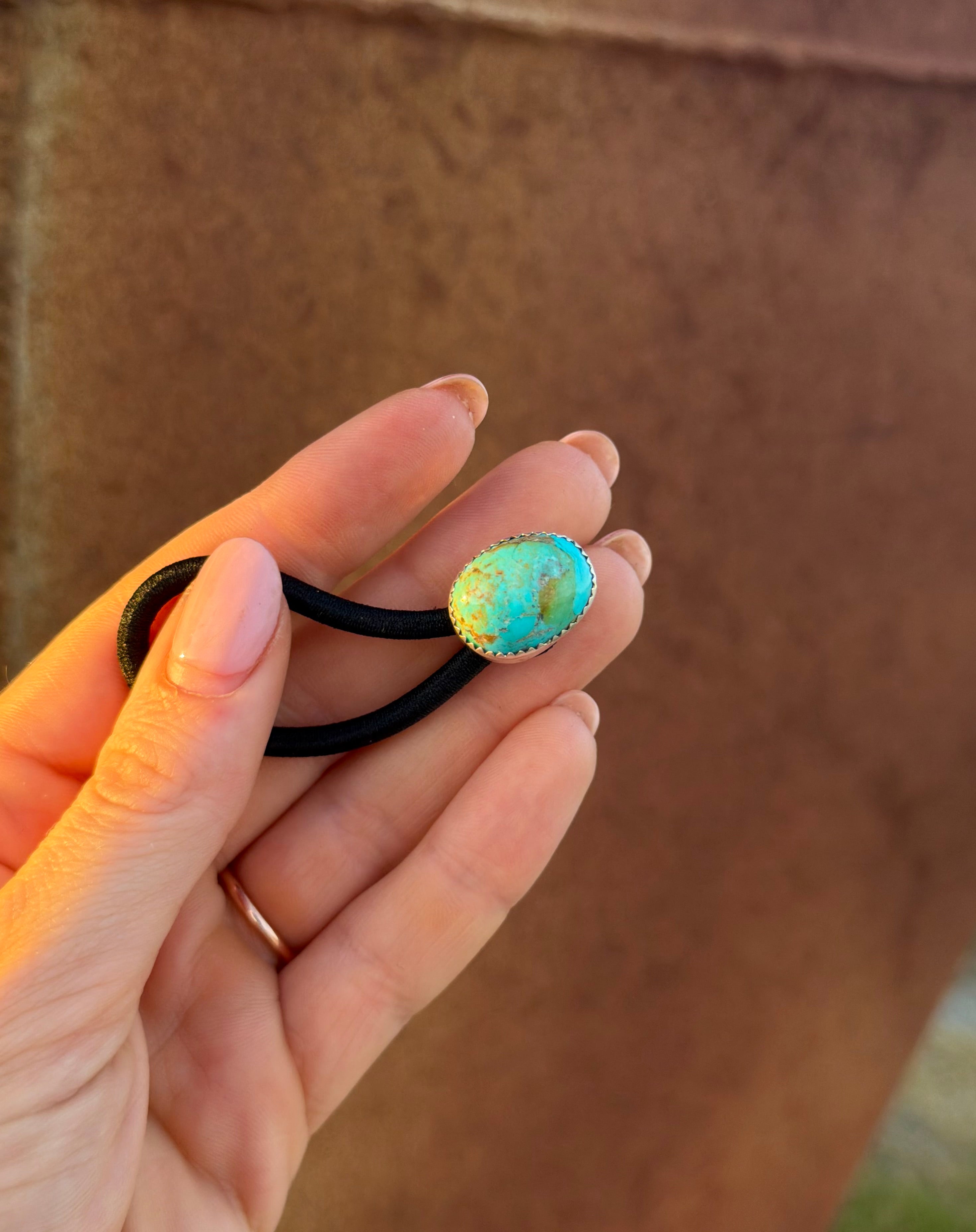 Kingman Turquoise Hair Tie Navajo