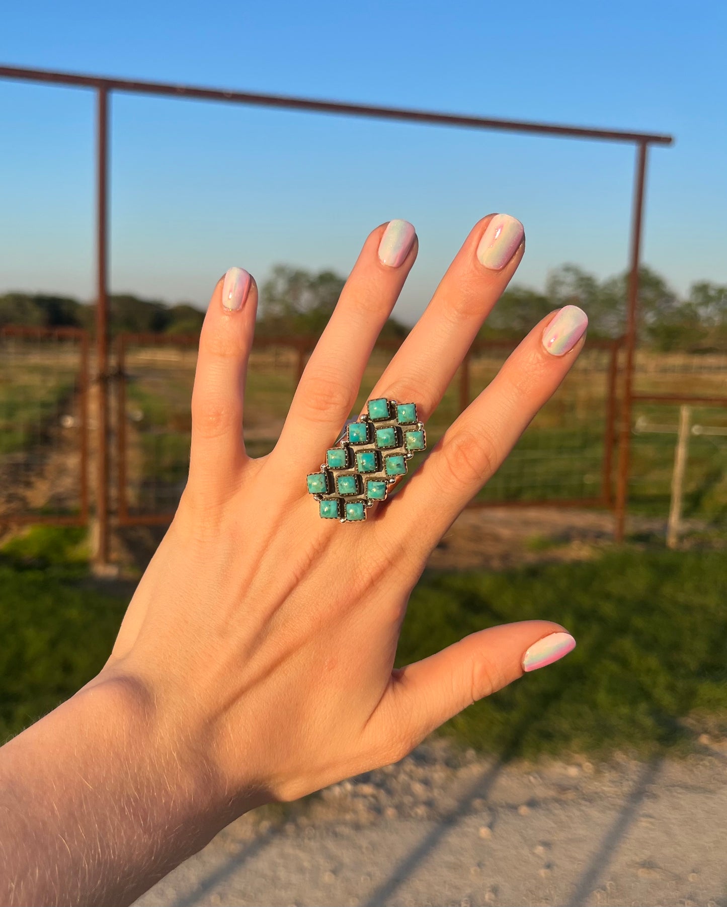 Kingman Turquoise Honey Adjustable Ring