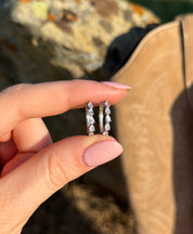 Pear cubic Zirconia Hoops: Silver