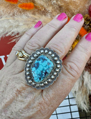 Navajo Vintage Spiderweb Turquoise Ring (read description)