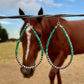 Navajo Pearl Hoop Earrings with Turquoise