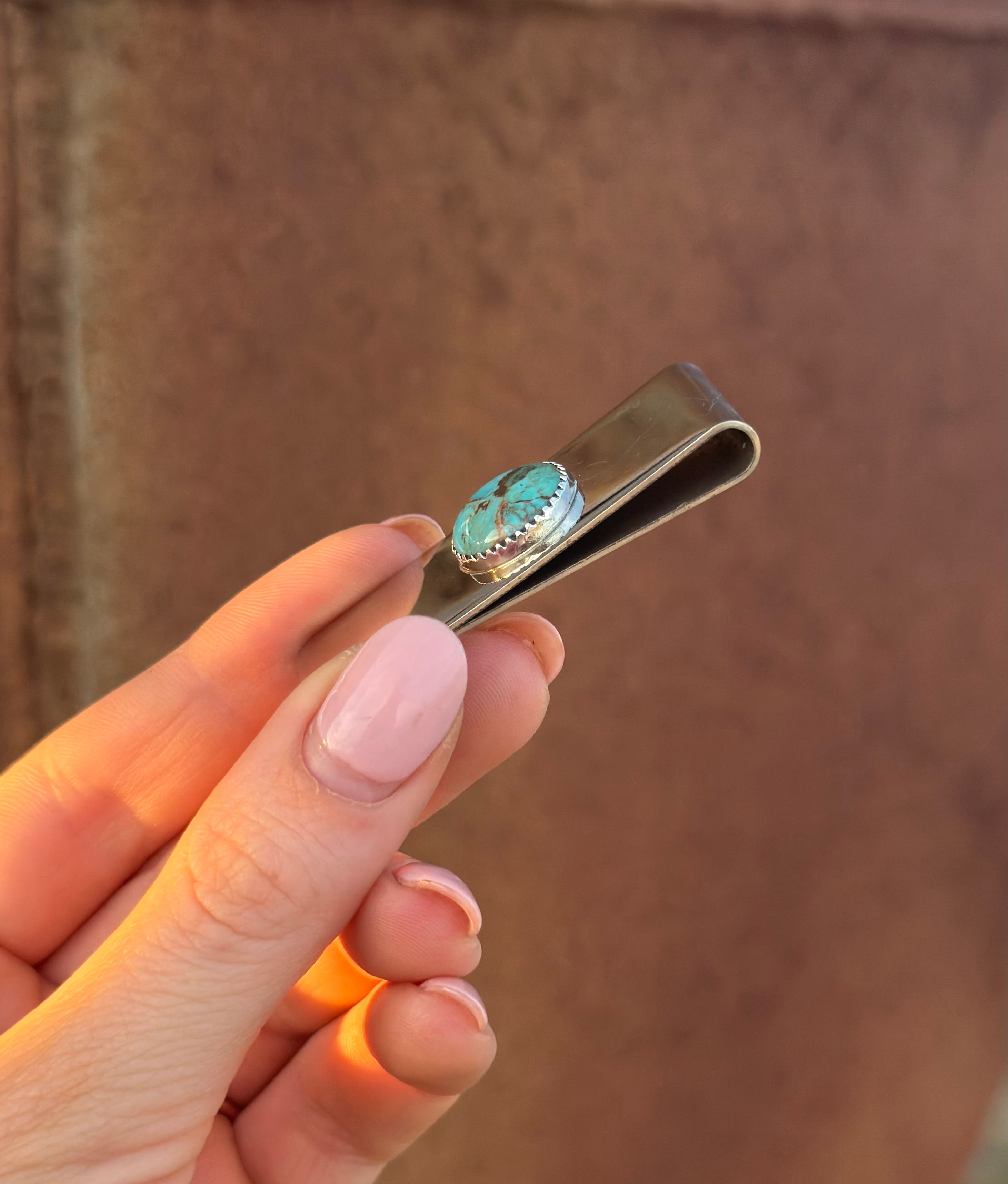 Silver & Turquoise Money Clip