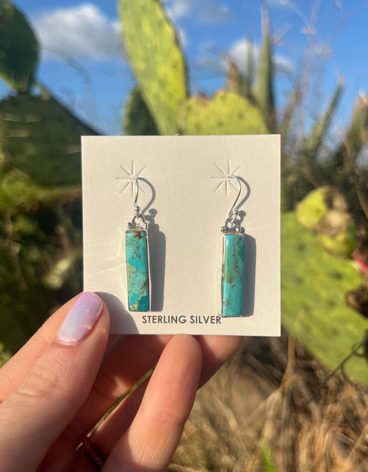 Kingman Turquoise Bar Dangle Earrings