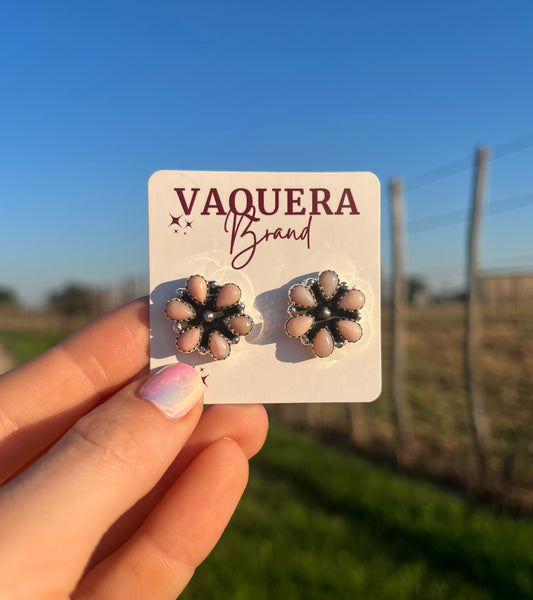 Pink Opal Hada Flower Studs