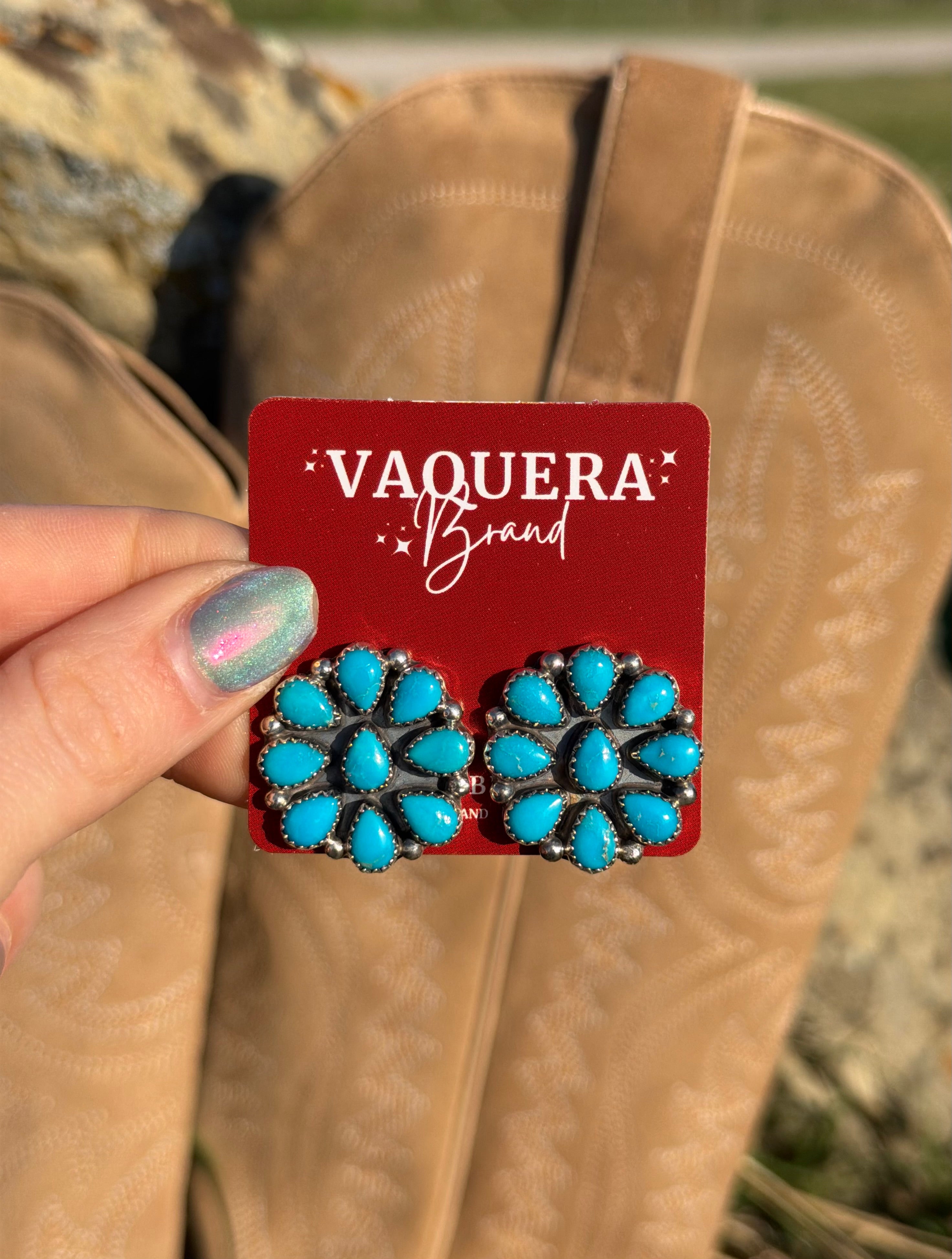 Navajo Blue Ridge Cluster Earrings