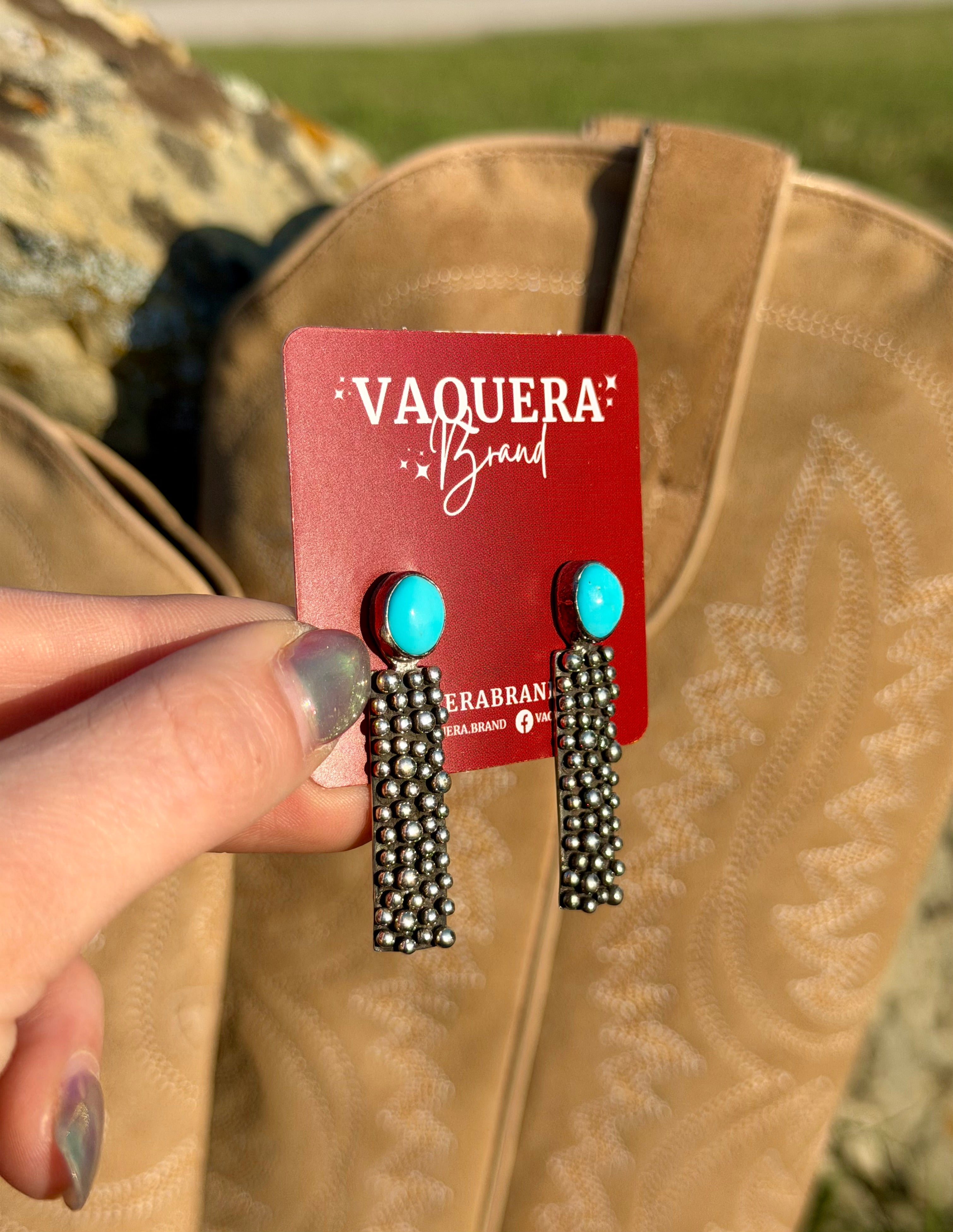 Navajo Kingman Turquoise Casket Earrings