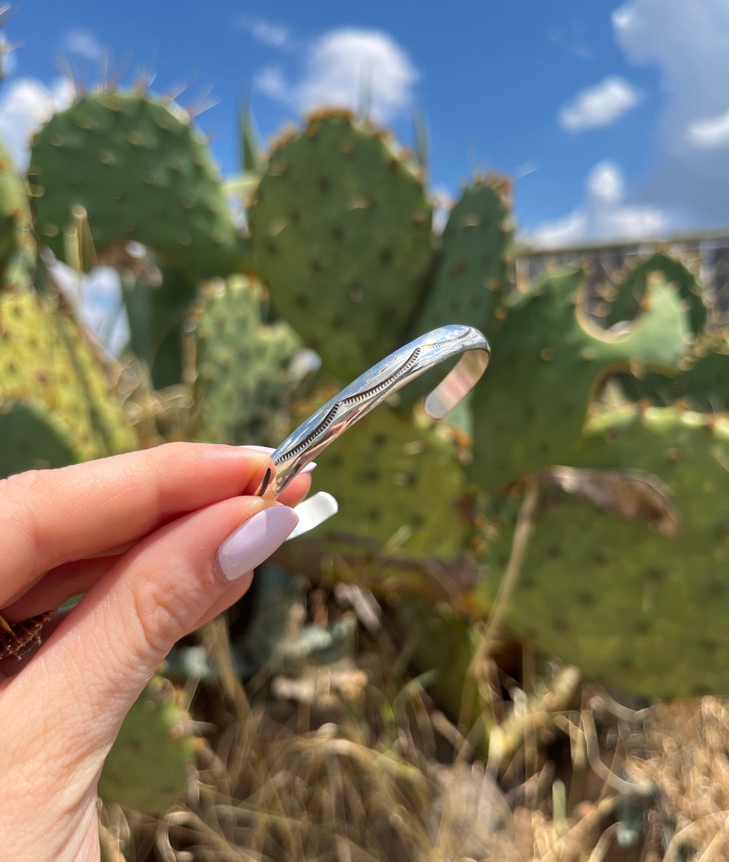 Stamped Silver Cuff