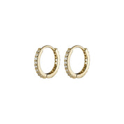Simple Pave Setting Hoop Earrings: Gold / 1.2 cm