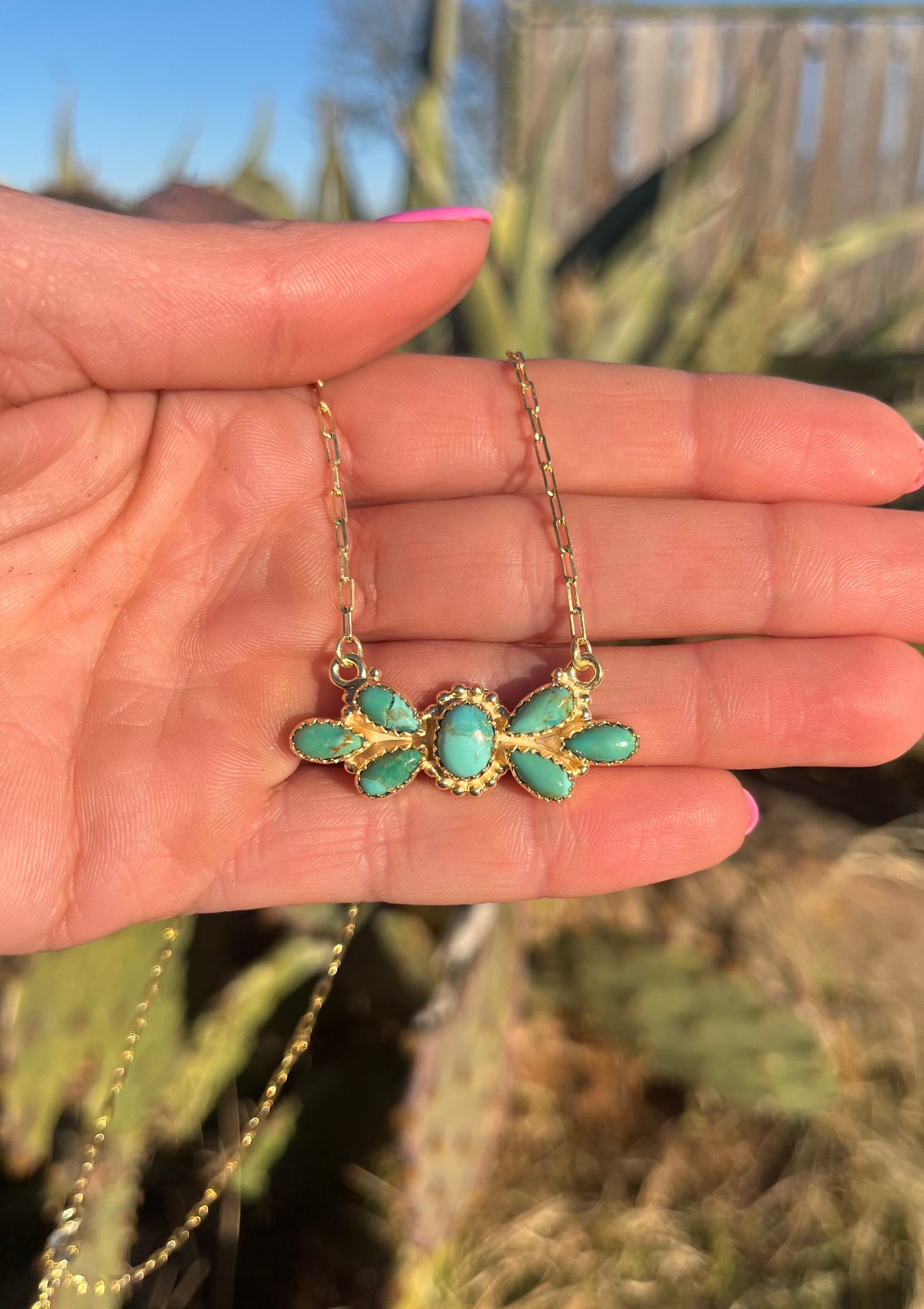 Wildwest Turquoise & Gold Necklace