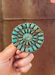 Navajo Turquoise Cluster Belt Buckle Green
