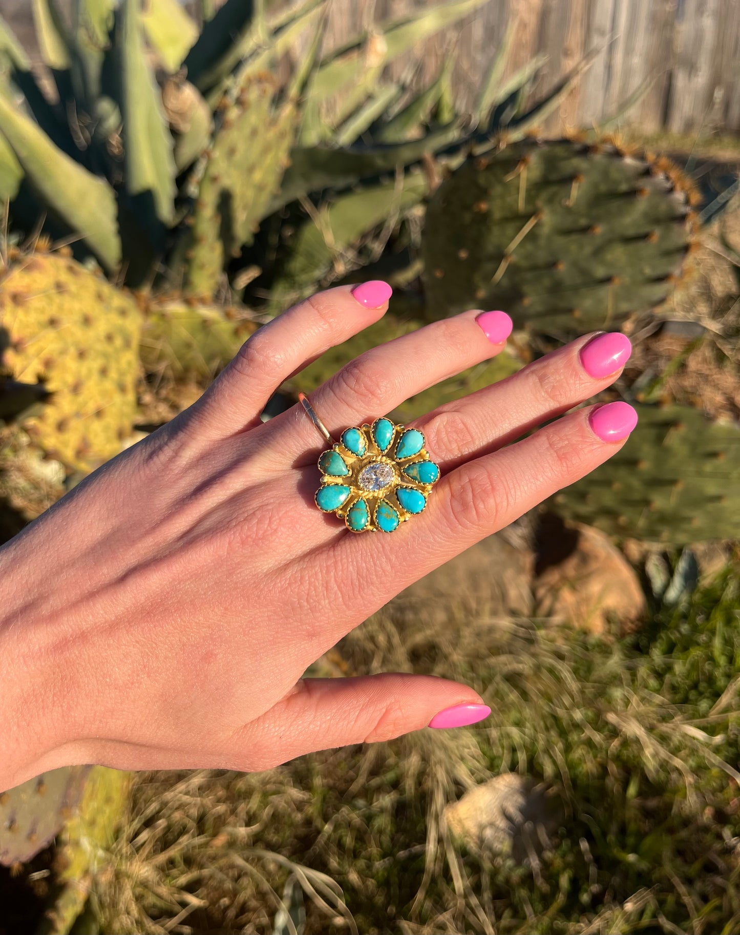 Della Turquoise & Gold Ring