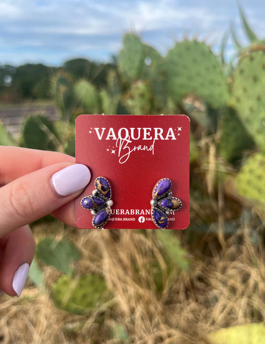 Half Studs Violet Rose