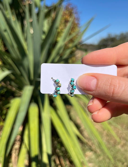 Silver Ally Turquoise Huggies