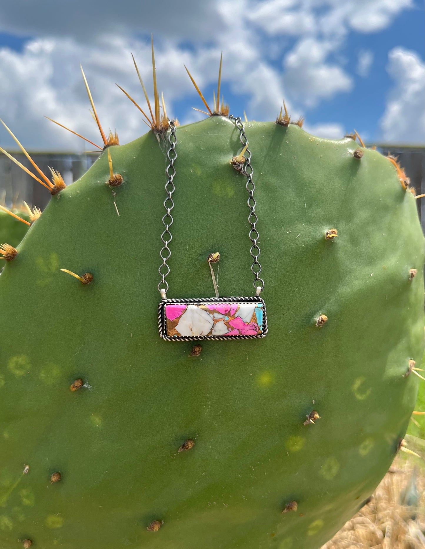 Chunky Bar Cotton Candy Necklace