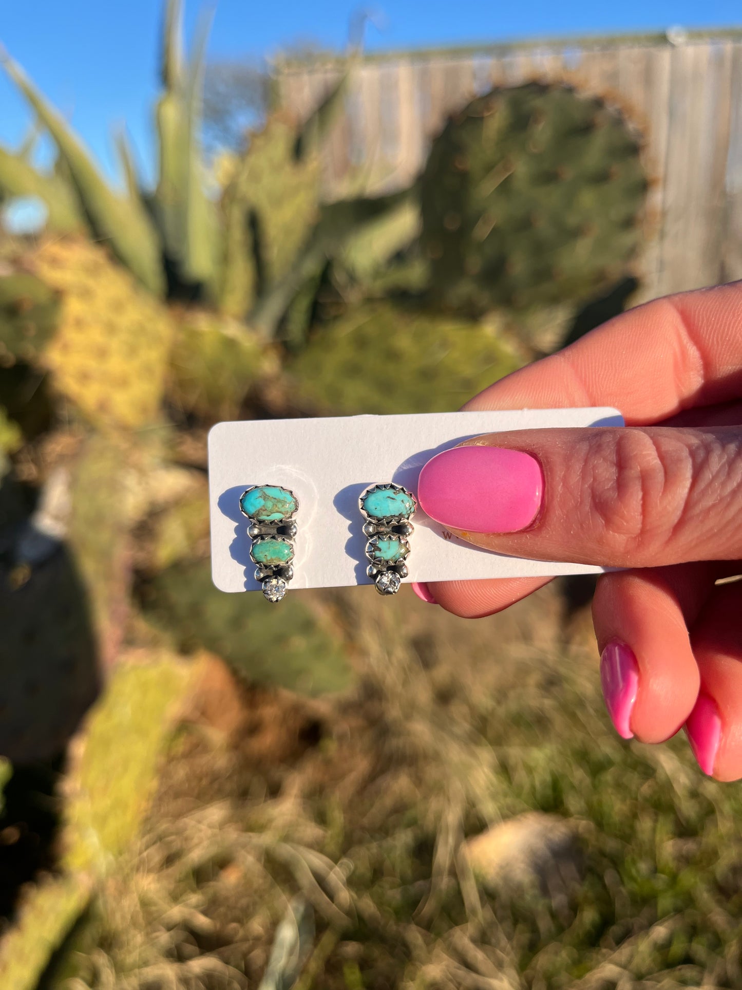 Easy Turquoise & Crystal Studs