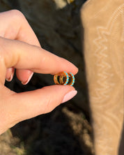 Turquoise Huggies: Gold