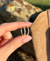 Pear cubic Zirconia Hoops: Silver