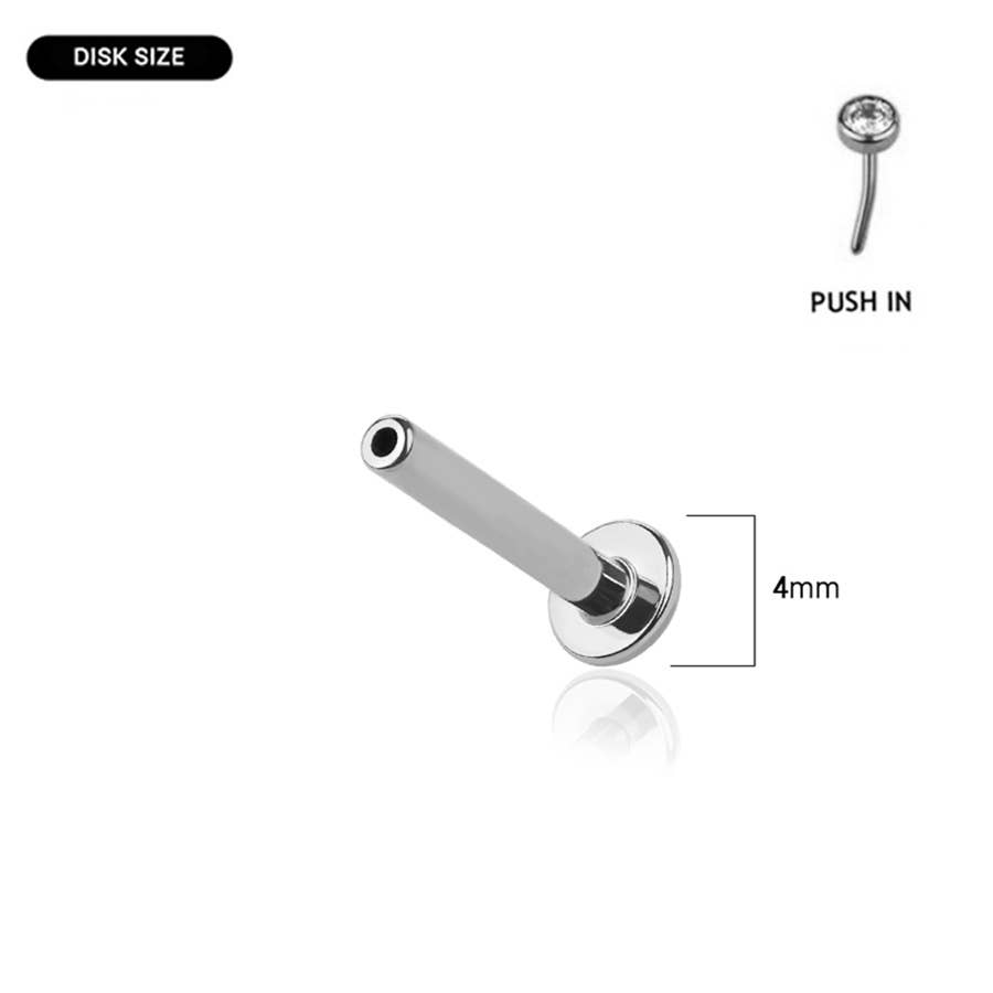 Lightning Bolt Flat Back Studs Titanium