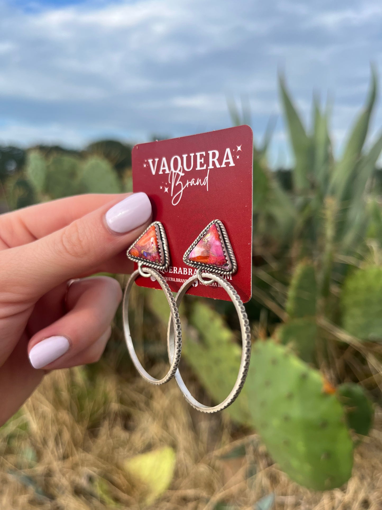 Classie Triangle Hoop Earrings Dahlia Rose