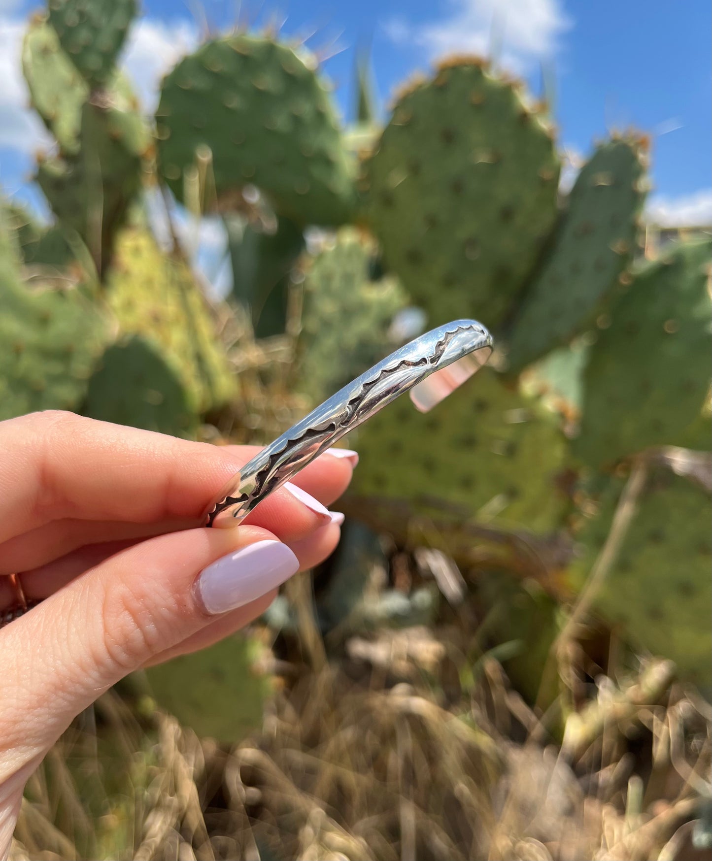 Stamped Silver Cuff