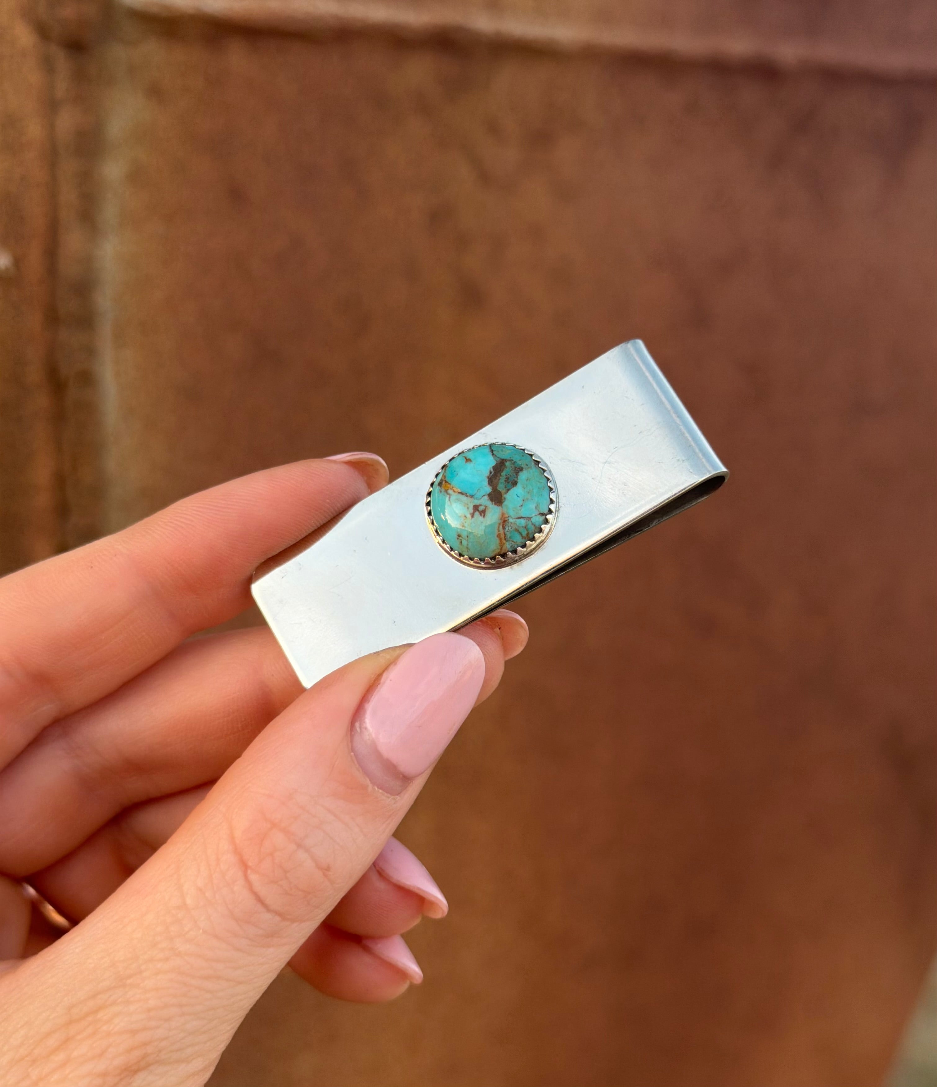 Silver & Turquoise Money Clip
