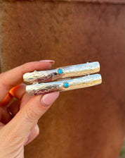 Navajo Silver Hair Clips with Turquoise
