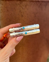 Navajo Silver Hair Clips with Turquoise