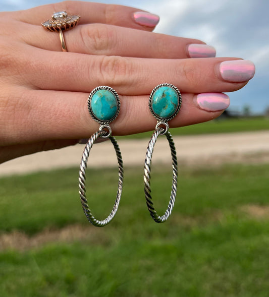 Ivy Hoop Earrings Kingman Turquoise