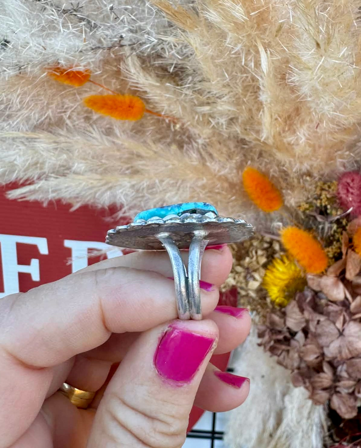 Navajo Vintage Spiderweb Turquoise Ring (read description)