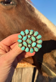 Kingman Turquoise Cluster Pin